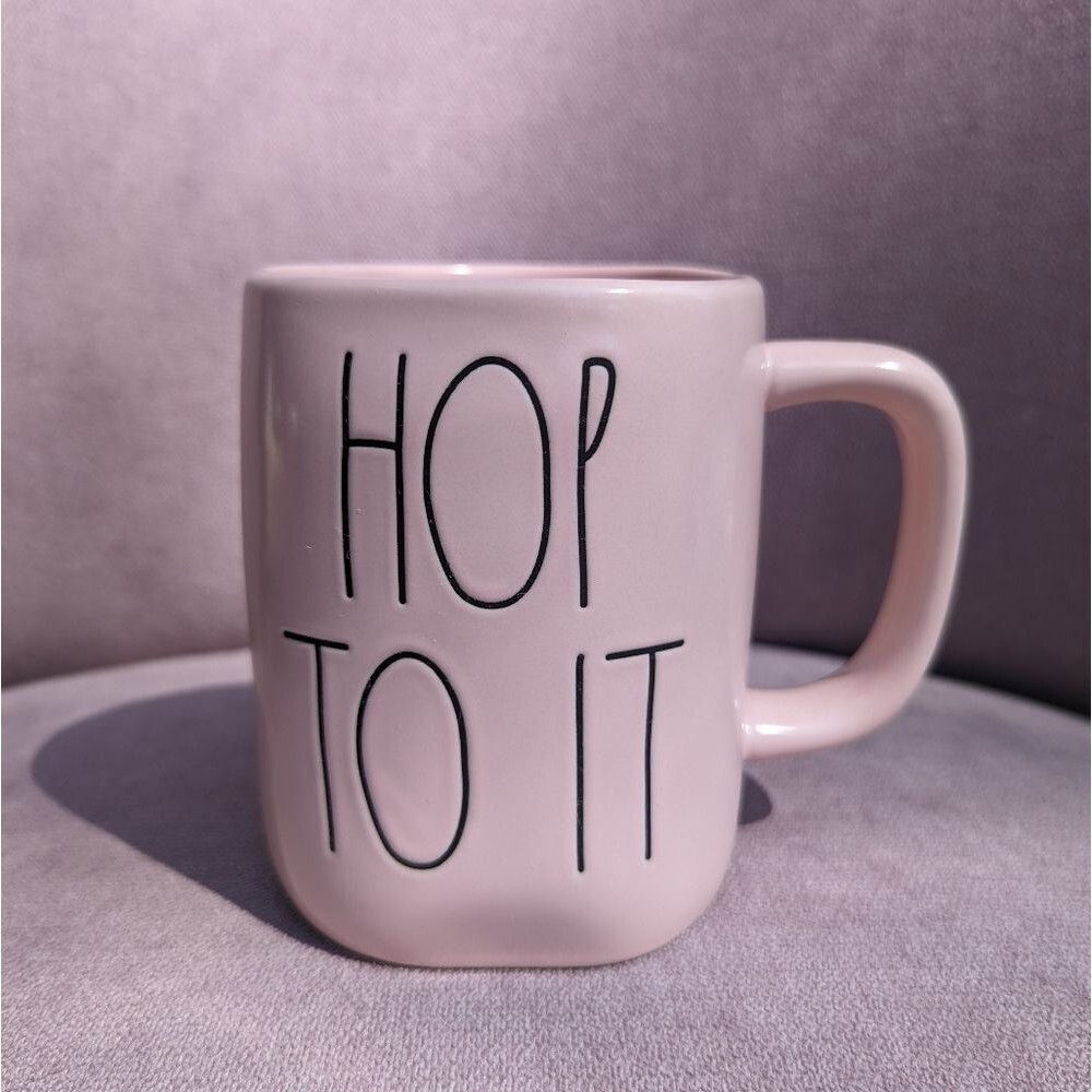 New Rae Dunn Pink Hop To It Mug